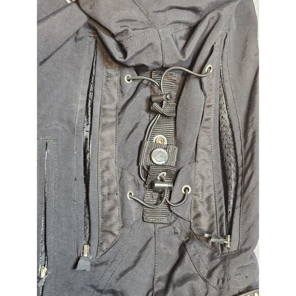 Harley Davidson Mens Jacket Small Black Skull Flames Gray Armor Reflective - Picture 10 of 16